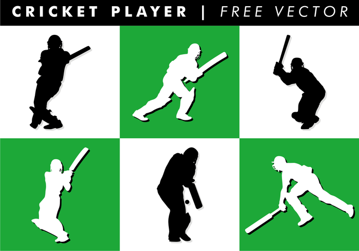 Cricket Player Free Vector