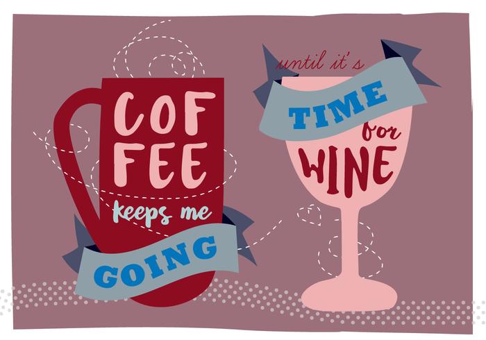 Fondo de ilustración libre de café y el vino vector