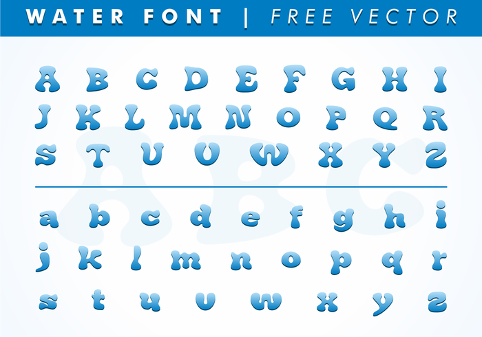 Water Font Free Vector