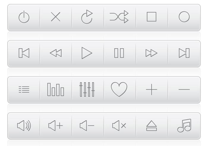 Plastic Media Buttons vector