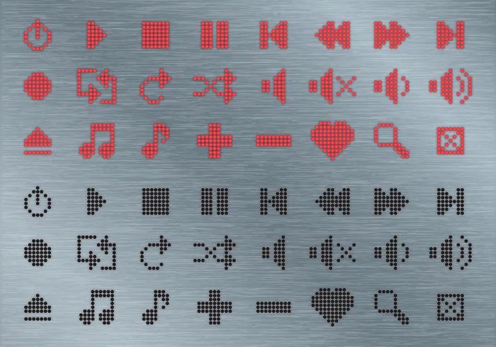 Metallic Media Buttons vector