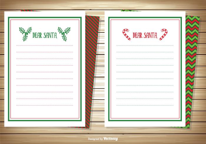 Dear Santa Note Cards Set vector