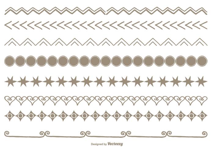 Hand Drawn Style Border Set vector