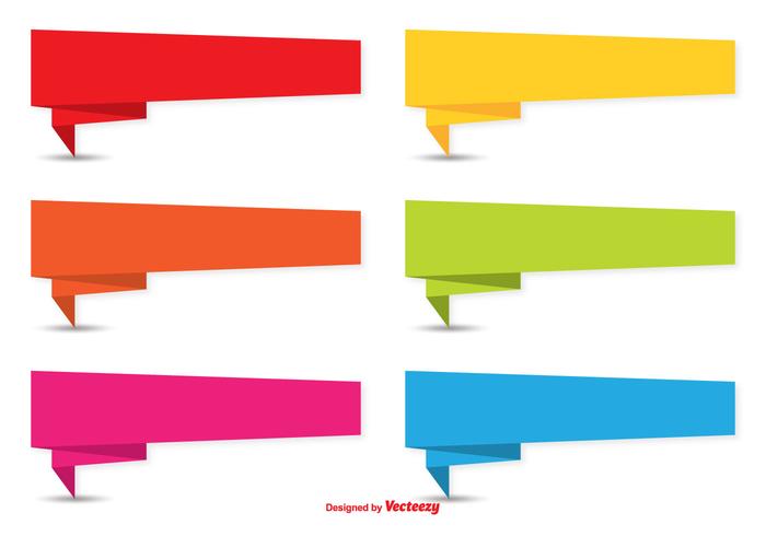 Colorful Origami Banner Set vector