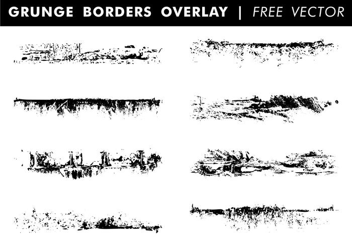 Grunge Borders Overlay Free Vector