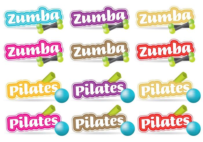 Zumba Y Pilates Títulos vector