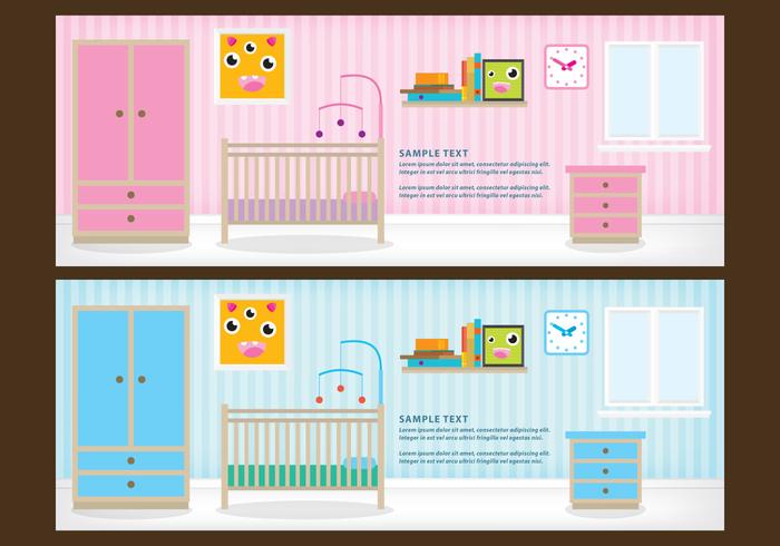 Habitaciones para niños vector