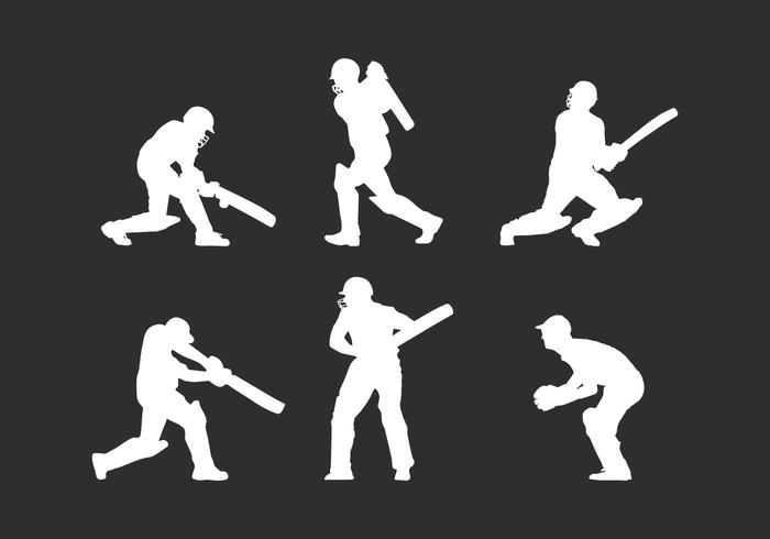 Silhouette Cricket Player Vector 