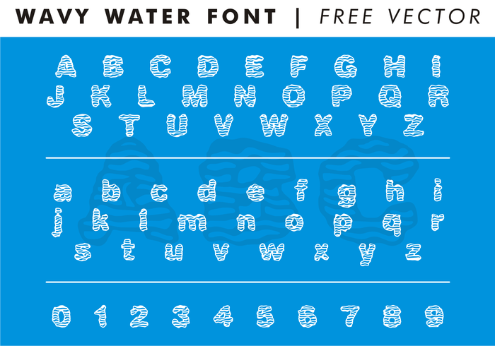 Wavy Water Font Free Vector