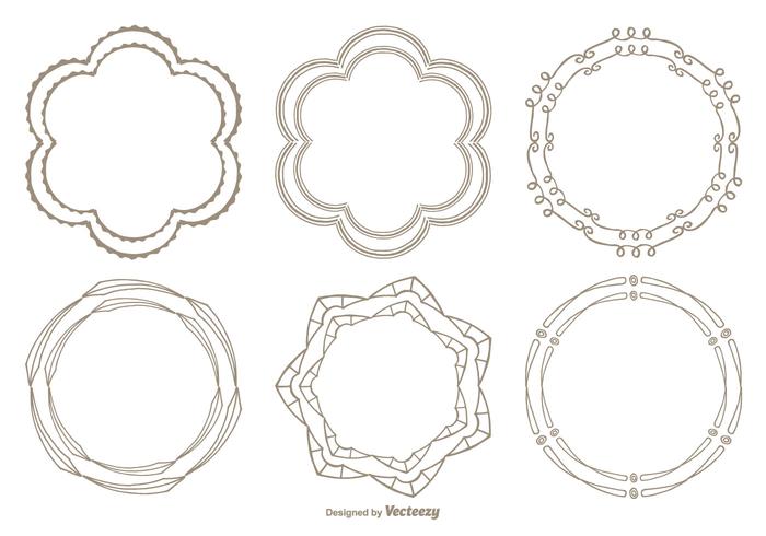 Cute Hand Drawn Style Frame Set vector