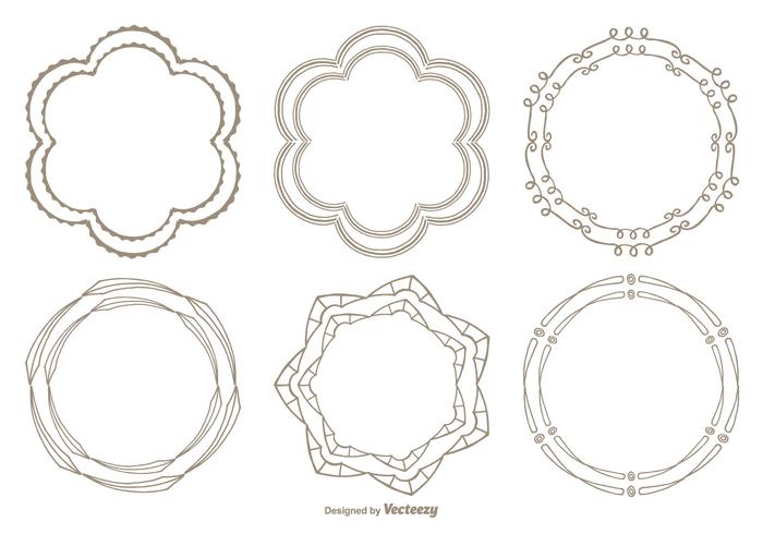 Cute Hand Drawn Style Frame Set vector