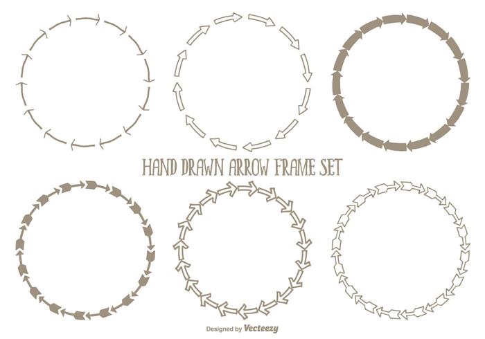 Hand Drawn Arrow Frames Set vector