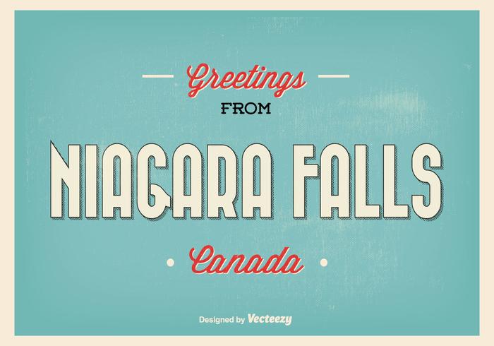 Ilustración retro del saludo de Niagara Falls vector