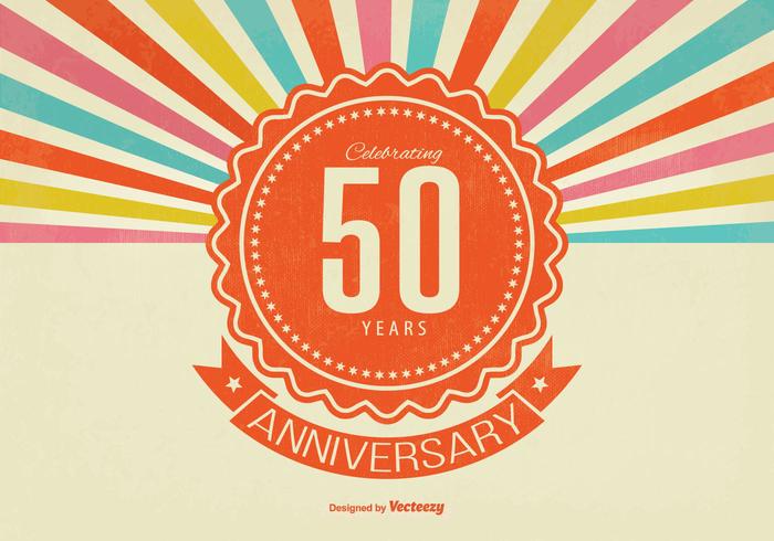 Retro Estilo 50 Aniversario Ilustración vector