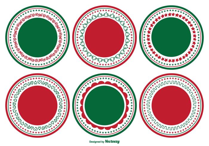 Decorative Blank Christmas Label Set vector