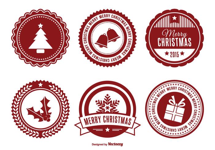 Assorted Christmas Badge Set vector