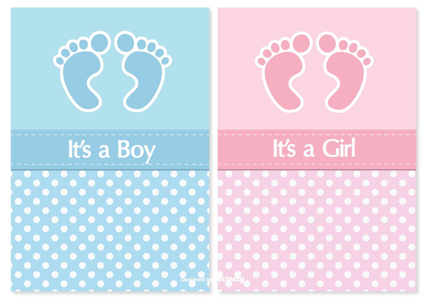 Here is a very cute set of two baby shower cards one for boy and one for a girl...