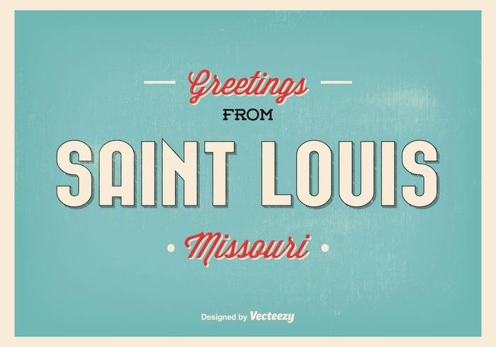 Vintage Style Saint Louis Greeting Illustration Vintage Style Saint Louis Greeting Illustration