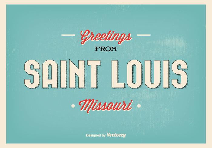 Ilustración del saludo del Saint Louis del estilo del vintage vector