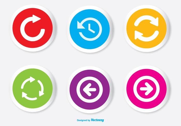 Assorted Colorful Arrow Button Icon Set vector