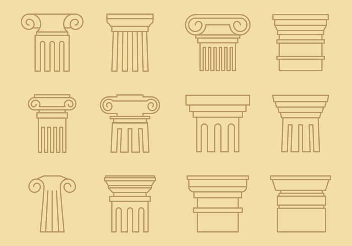 Pillars Line Style vector