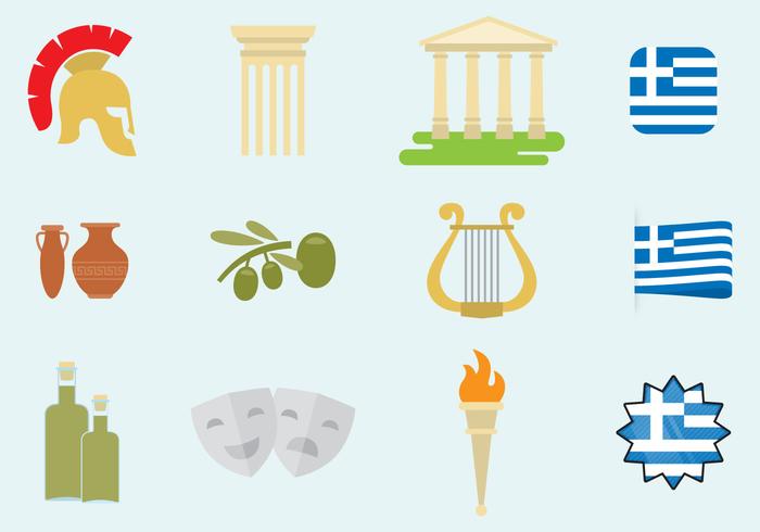 Iconos de Grecia vector