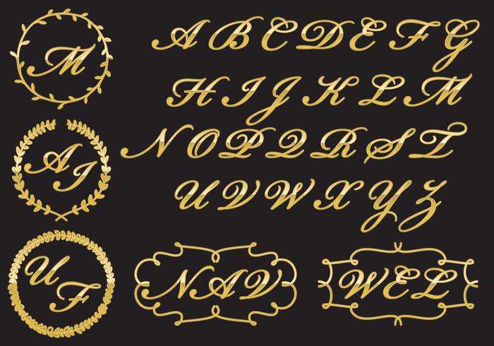 Monogramas de oro vector