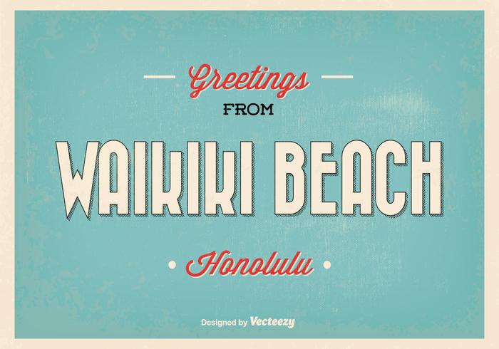 Ilustración de felicitación de Waikiki vector