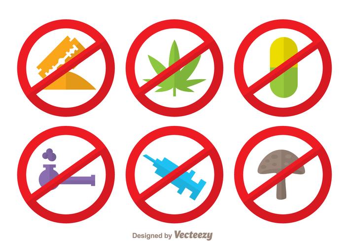 No Drugs Flat Colors Icons No Drugs Flat Colors Icons