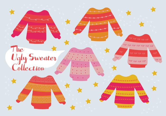 Set of Ugly Sweater Vector Background
