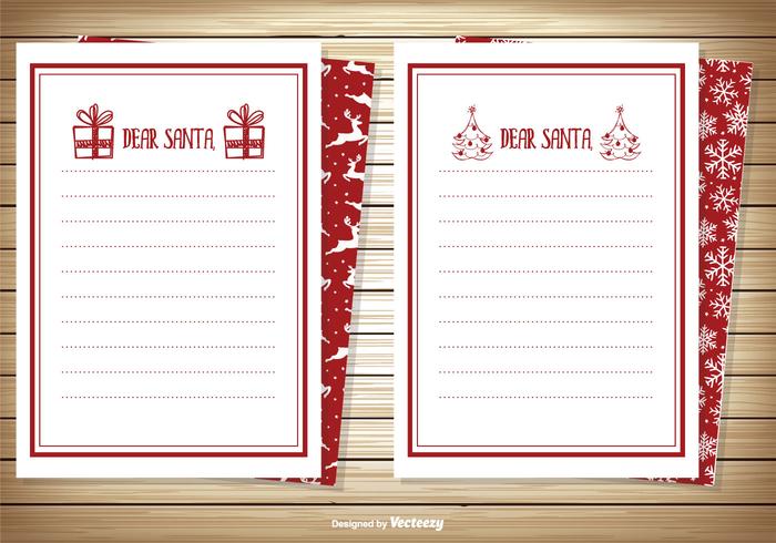 Dear Santa Note Card Set vector