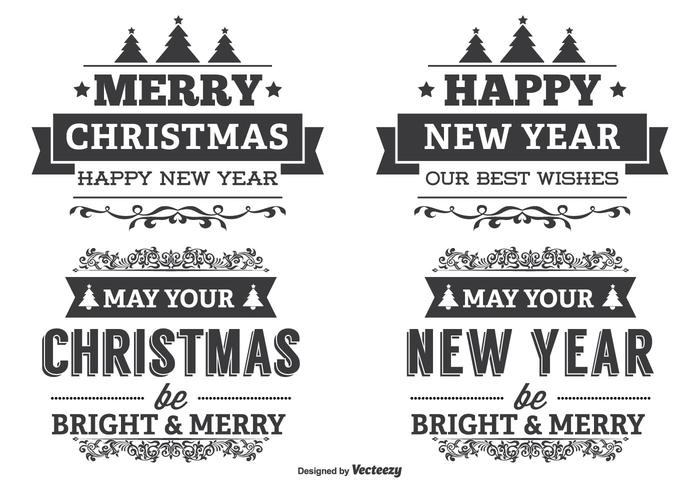 Typographic Christmas Label Set vector