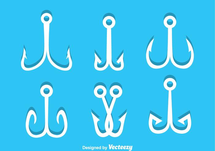 Fish Hook Icons vector