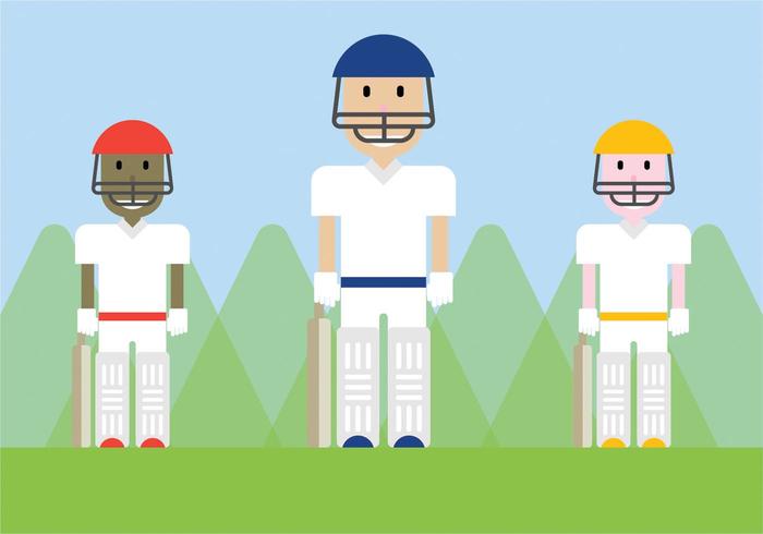 Free Cricket Players Vector