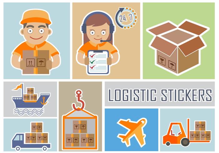 Delivery and Logistic Stickers vector