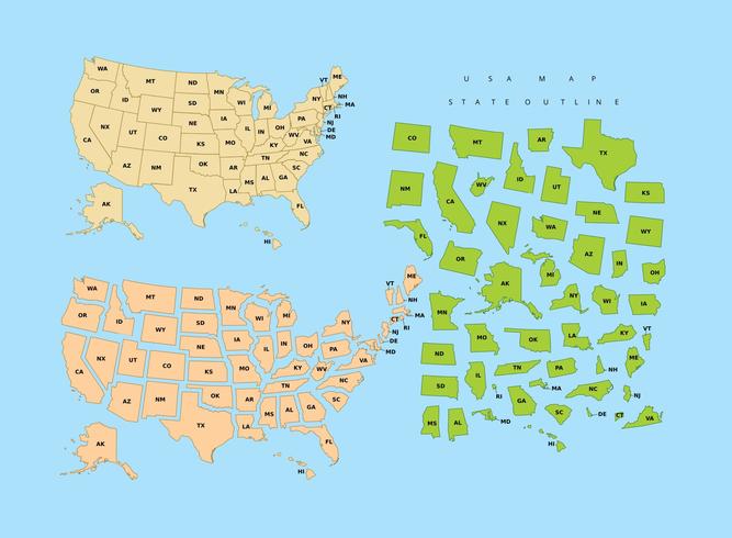 State Outline USA vector