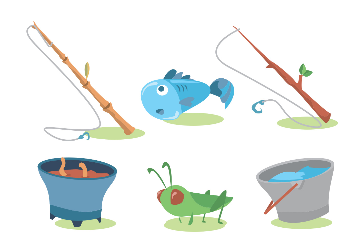 Fishing Rod Vector Set - Download Free Vectors, Clipart ...