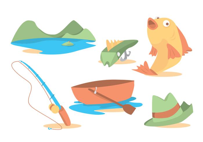 Varilla de pesca Vector Set