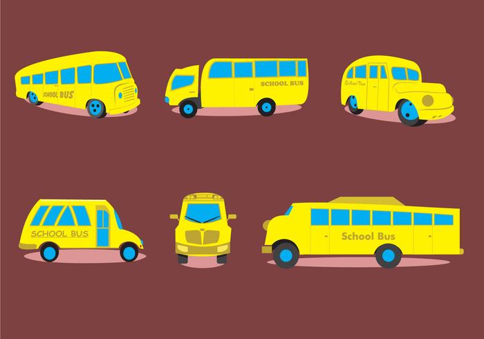 Varios tipos de autobús escolar vector