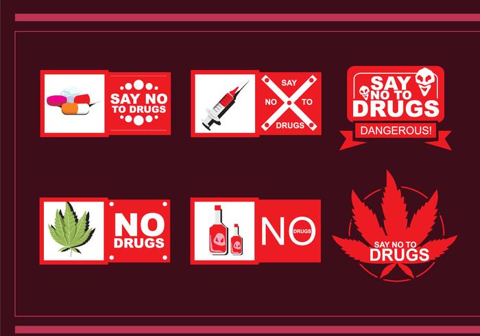 No Drug Vector Badges