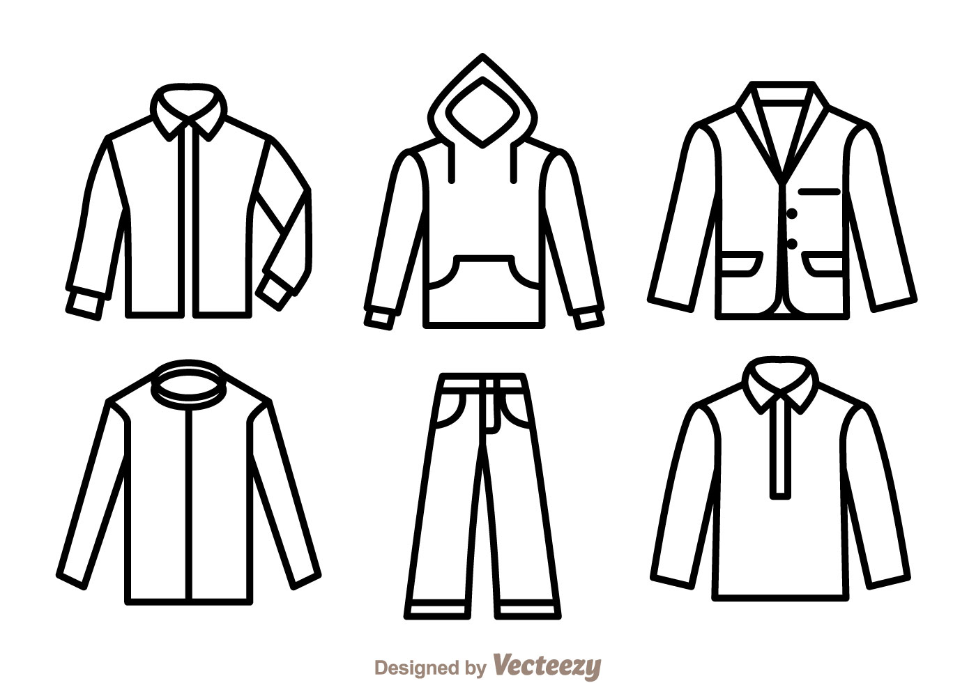 Clothes Outline Icons 101508 Vector Art at Vecteezy