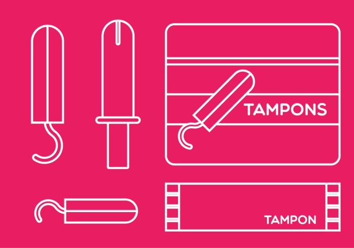 Free Tampon Line Icons vector