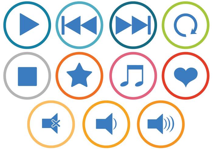 Vectores gratis de los iconos de la música