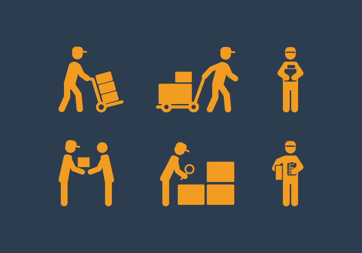 Download Vector Delivery Man Icon Set 101523 Vector Art at Vecteezy
