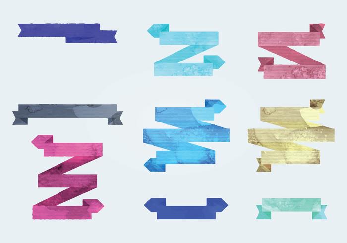 Vector Watercolor Ribbons