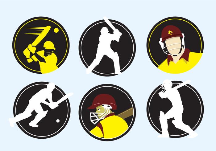 Iconos del jugador del grillo vector