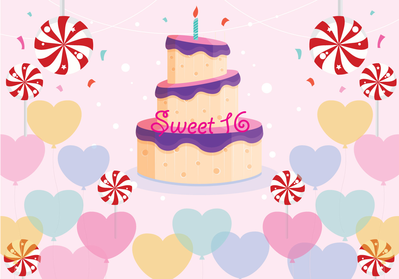Download Sweet 16 Birthday Vector - Download Free Vector Art, Stock ...