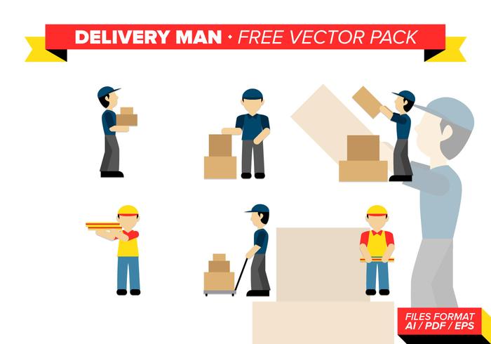 Delivery Man Free Vector Pack Delivery Man Free Vector Pack
