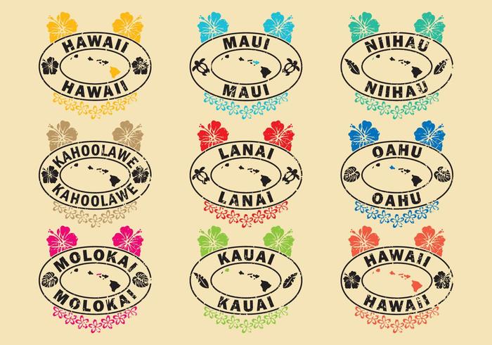 Hawaiian Stamps vector