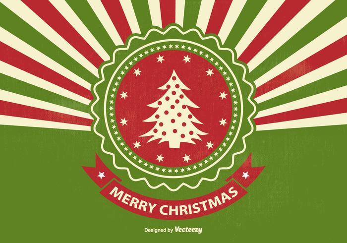 Retro Style Sunburst Christmas Illustration vector